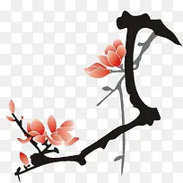 文艺清新花草海报设计装饰梅花