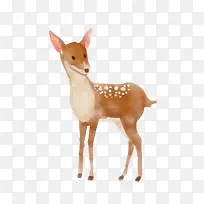 小清新可爱手绘的小鹿免抠素材