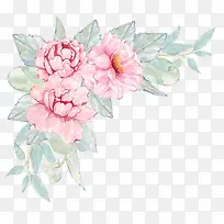 粉色手绘花朵素材