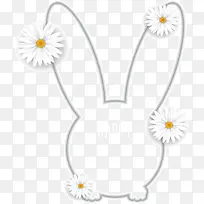 白色雏菊复活节兔子