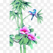 竹子花鸟画