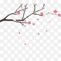 卡通白雪皑皑的树枝PNG