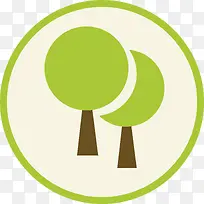 矢量绿色树木图标两棵树