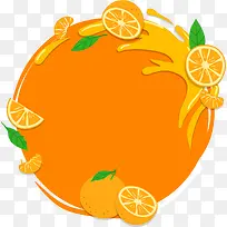 夏季黄色橙子装饰