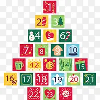 彩色数字日历圣诞树