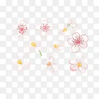 矢量卡通粉色腊梅花朵
