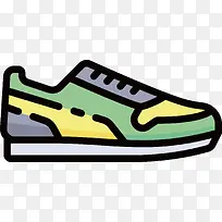 彩色运动鞋设计图标