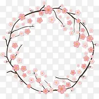 矢量图漂亮的梅花小花环