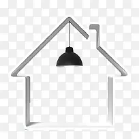 带吊灯的房屋标志符号