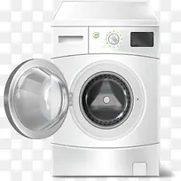银色家用滚筒洗衣机