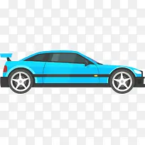 蓝色扁平玩具汽车