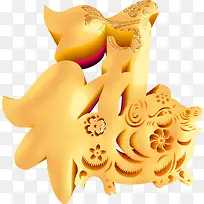 立体黄金福猪