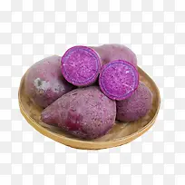 一碟漂亮的生紫薯