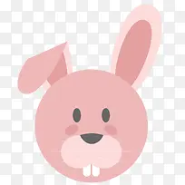 卡通粉红色的小兔子头像设计