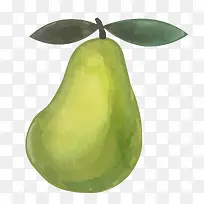 卡通绿色的梨水果设计