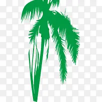 绿的椰树矢量图