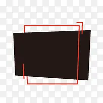 矢量卡通简洁扁平化红线黑色边框