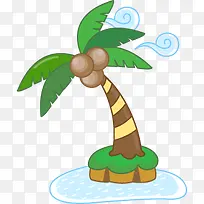 沙滩绿色植物夏日海报椰子树
