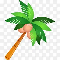 卡通绿色植物椰子树