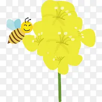 矢量图采花的蜜蜂