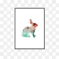 简约几何兔子家居装饰画