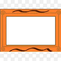 橘黄色的卡通木质相框