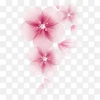 唯美浪漫水彩粉色花朵