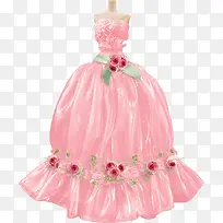 粉色礼服裙子