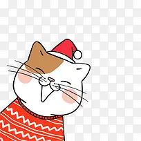 戴圣诞帽的猫咪小猫