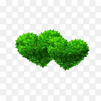 两颗绿色树叶组成的心形