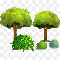大树树林矢量素材绿色植物