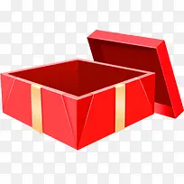 打开的红色包装盒