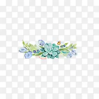 彩色春季花草植物装饰元素