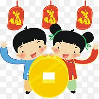 快乐小朋友招财猫