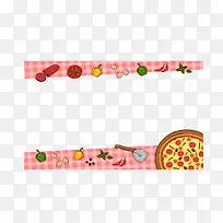 粉色桌布披萨装饰框