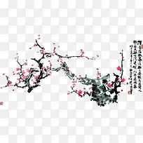 桃花水墨画