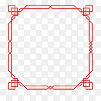 中国风浮雕立体红色正方形边框免