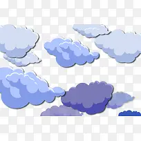 卡通天上的云朵层层叠叠