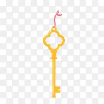 黄紫色不规则圆形钥匙