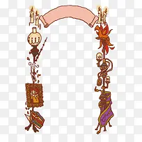 矢量卡通魔幻边框
