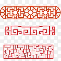 中国传统红色窗框门框