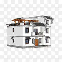 中式古典房屋效果图