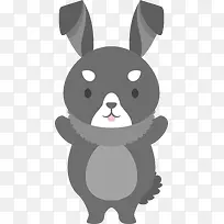 灰色可爱卡通兔子