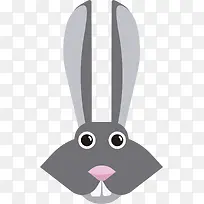 矢量图灰色的小兔子