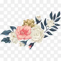 鲜花绿叶矢量图下载