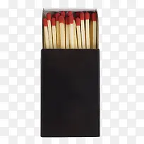 红色头取火工具黑子盒子里的火柴