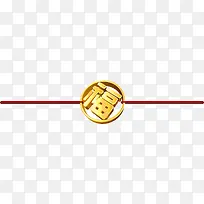 中国风金色福字标签