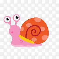 彩色可爱的小蜗牛
