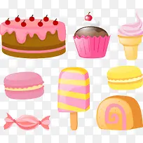 粉色系可爱蛋糕冰激凌