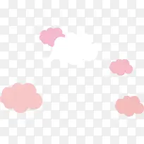 可爱卡通系粉红色的云朵矢量图